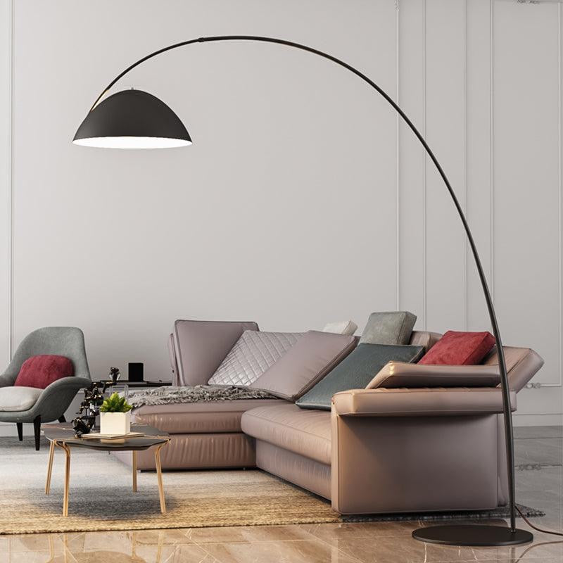 Modern Iron Arc Curve Floor Lamp | LED Lighting for Stylish Living Rooms