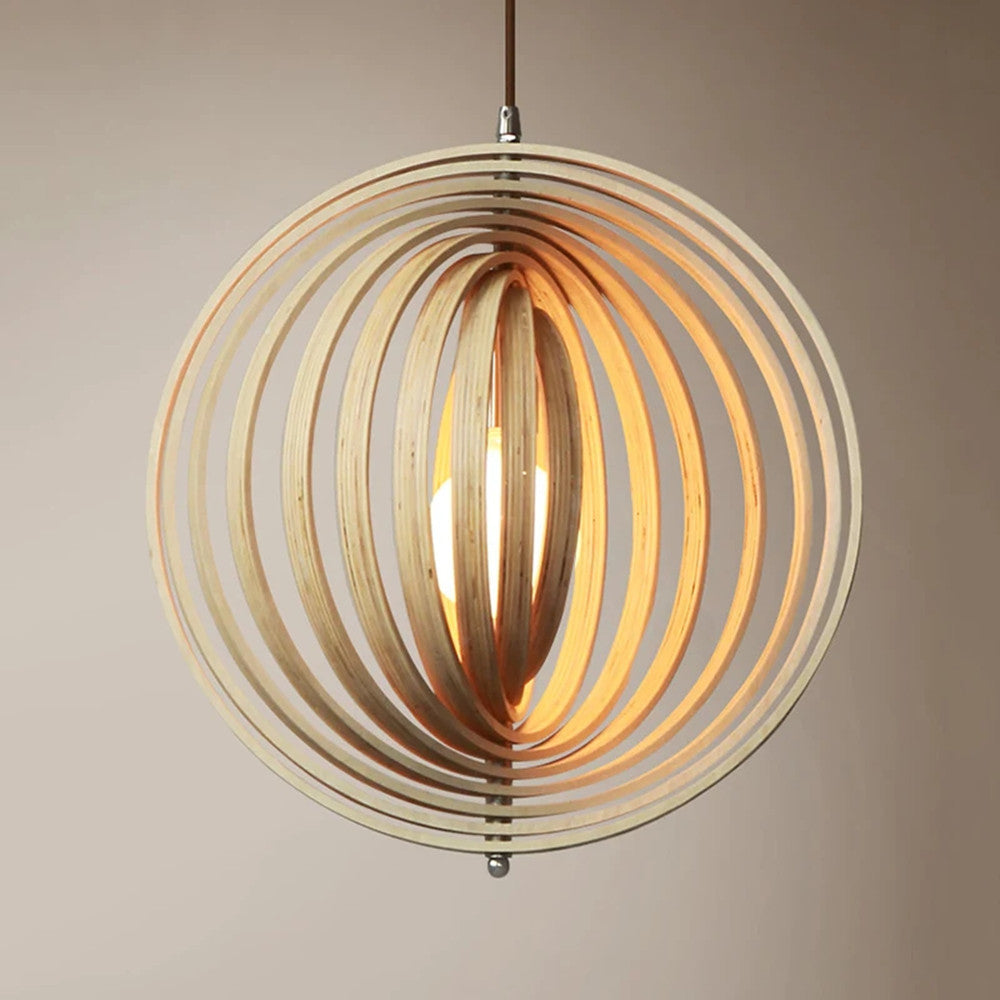 Handcrafted Wooden Pendant Lampshades | Japan Style LED Lighting