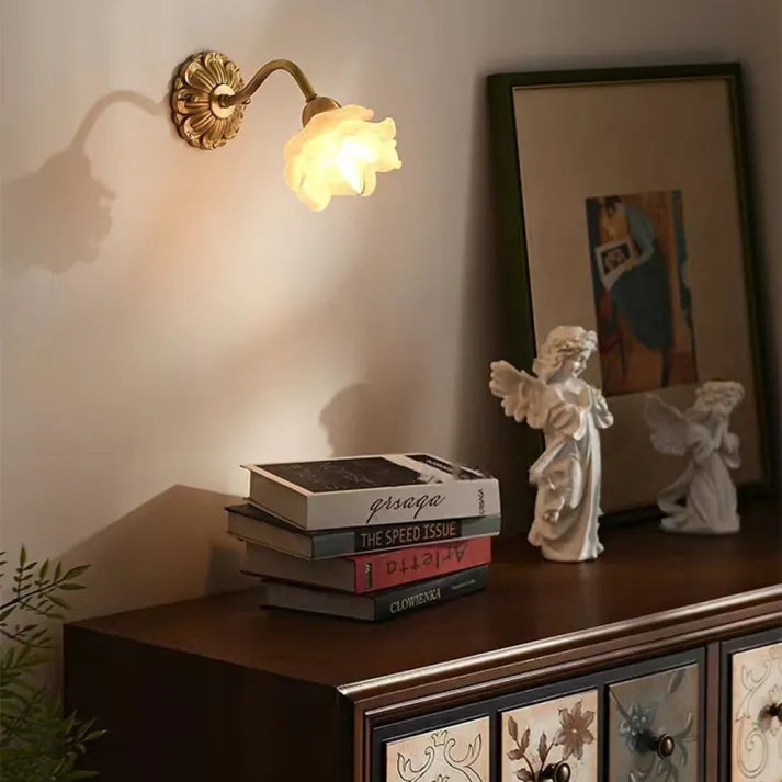 BlossomGlow | Vintage Copper Petal Wall Light