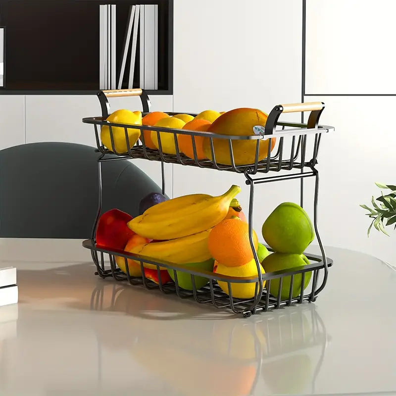 FruitEase - 2-Tier Fruit Organizer | Space-Saving & Stylish Kitchen Storage Solution