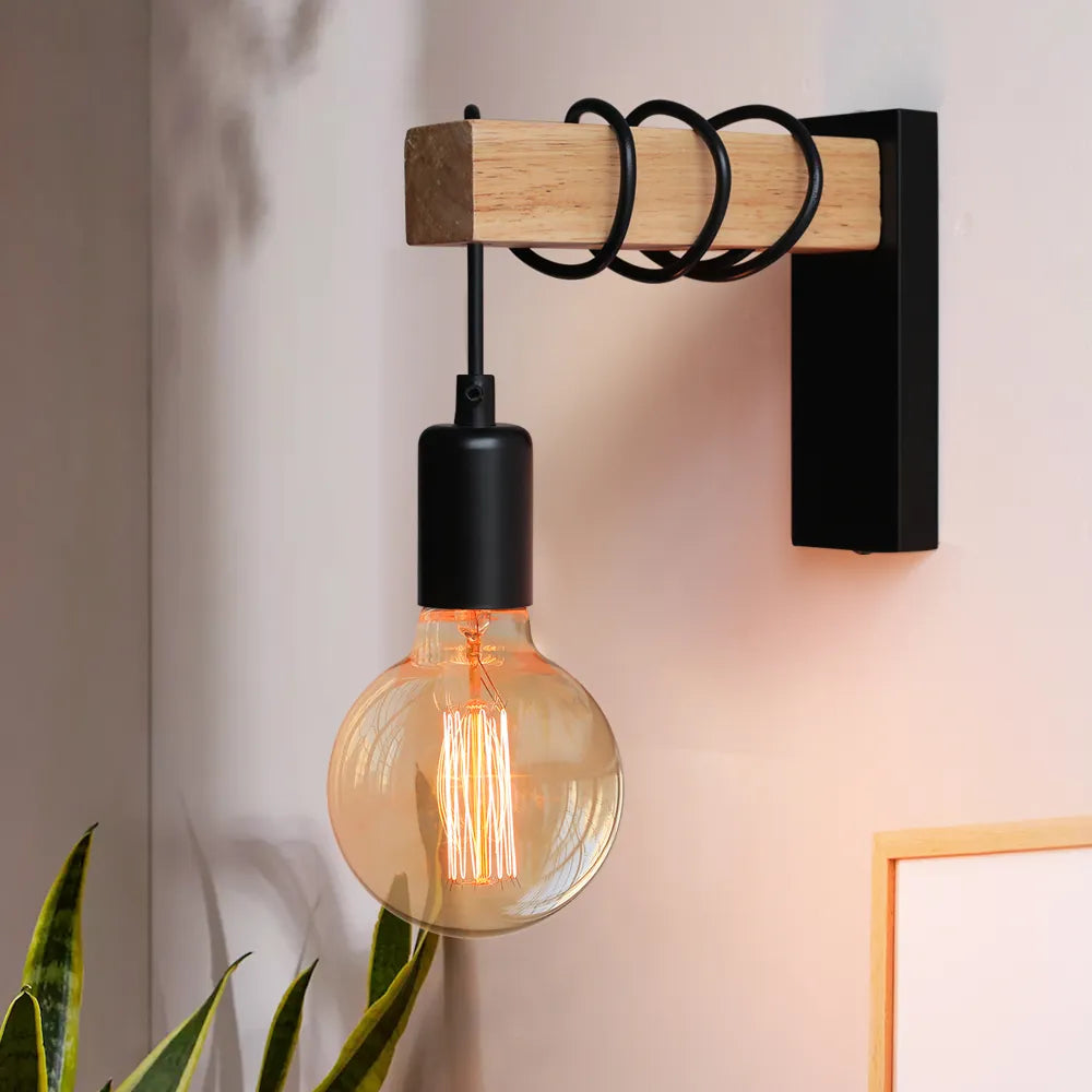 RusticBeam - Iron-Wood Wall Lamp