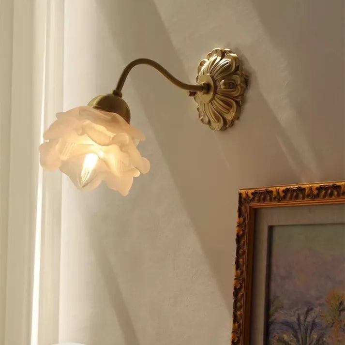 BlossomGlow | Vintage Copper Petal Wall Light