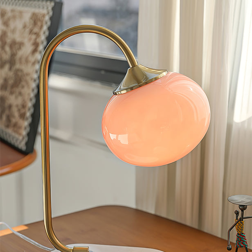 Modern Metal Glass Table Lamp | Sleek Iron & Marble Design