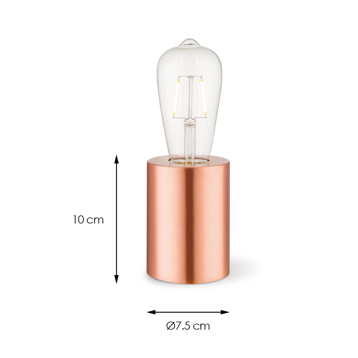 Home Sweet Home Industrial Table Lamp Dry Round - Copper - 7.5/7.5/10cm