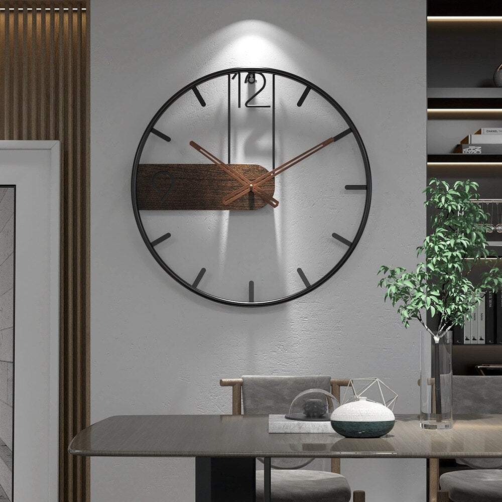 Steel Walnut - Modern Wall Clock | Sleek design with a touch of nature