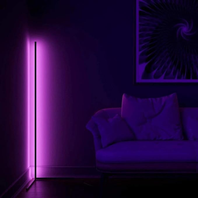 Futuristic RGB LED Floor Lamps | Remote & App Controlled Lighting