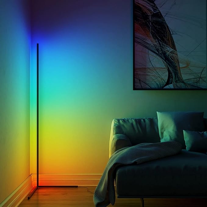 Futuristic RGB LED Floor Lamps | Remote & App Controlled Lighting