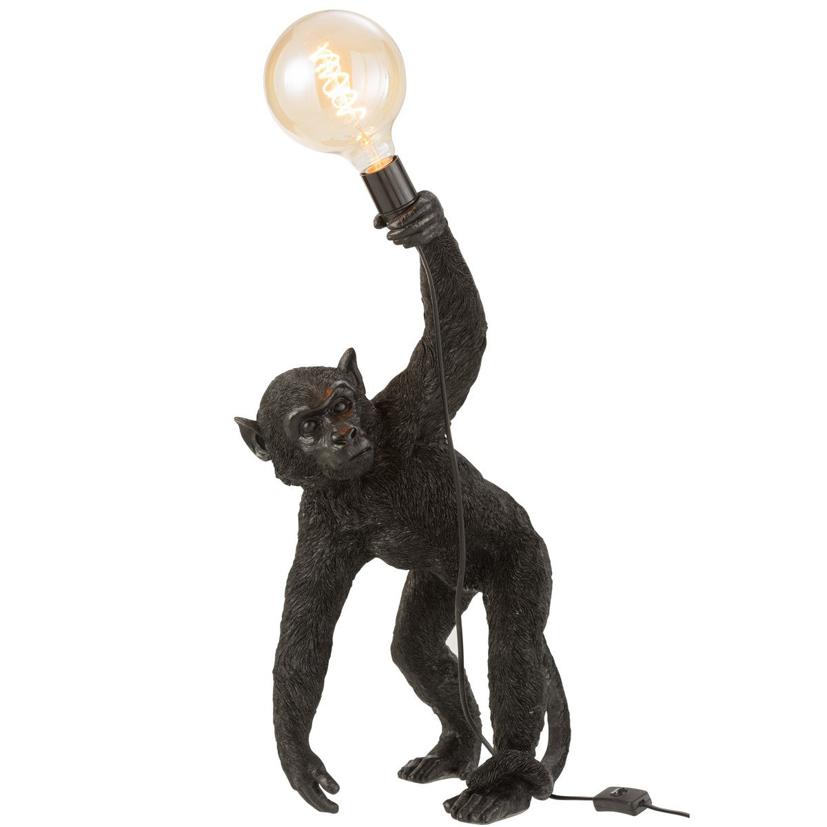 J-Line Bending Monkey Lamp - Polyresin - Black