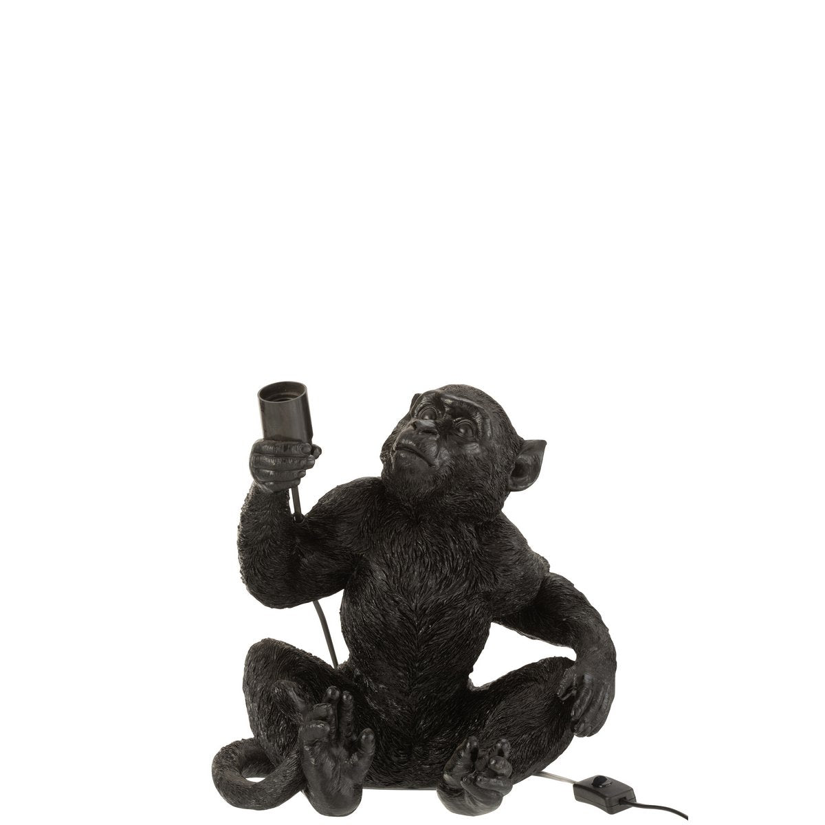 J-Line Monkey Sitting Lamp - Polyresin - black