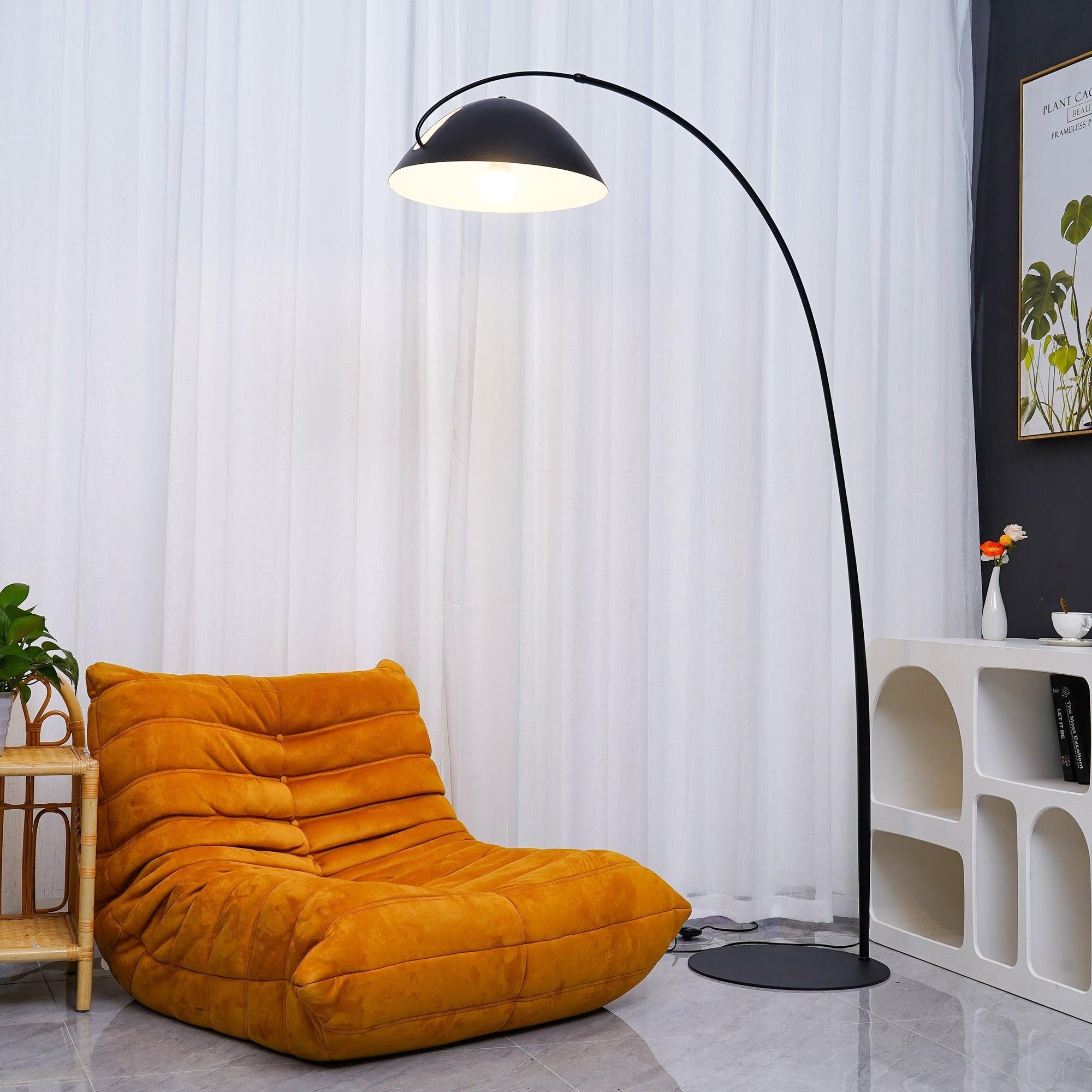 Modern Iron Arc Curve Floor Lamp | LED Lighting for Stylish Living Rooms