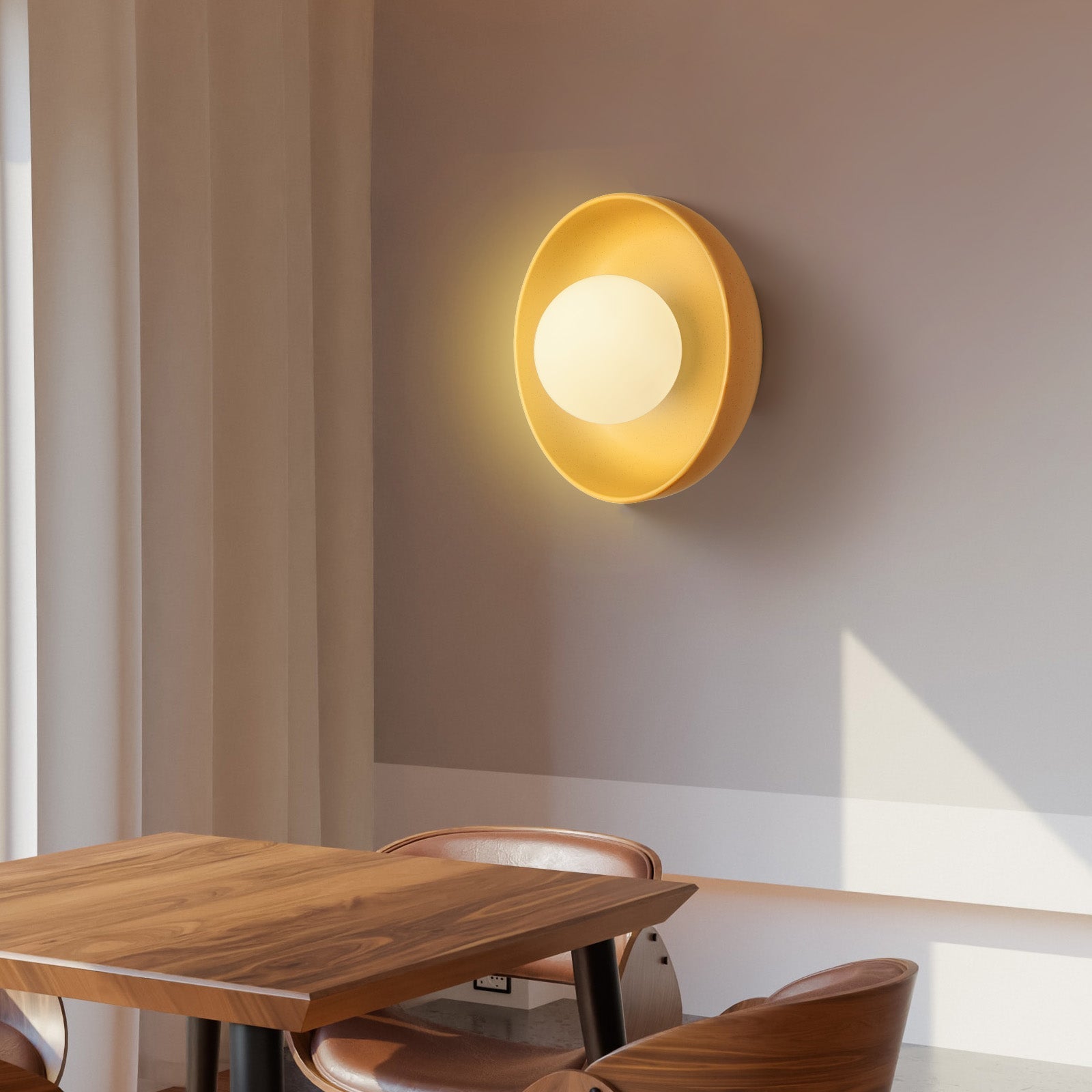 Modern Ceramic Stained Round Wall Light | Elegant Round Ceramic Design