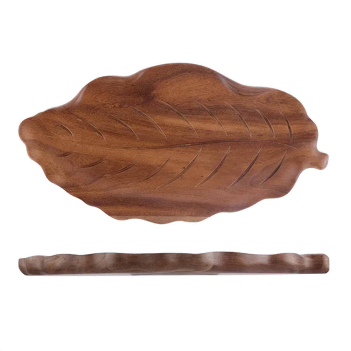 Abstract Walnut Leaf Wooden Serving Tray | Eco-Friendly - Artistic Dessert, Appetizer, Jewellery Organizer