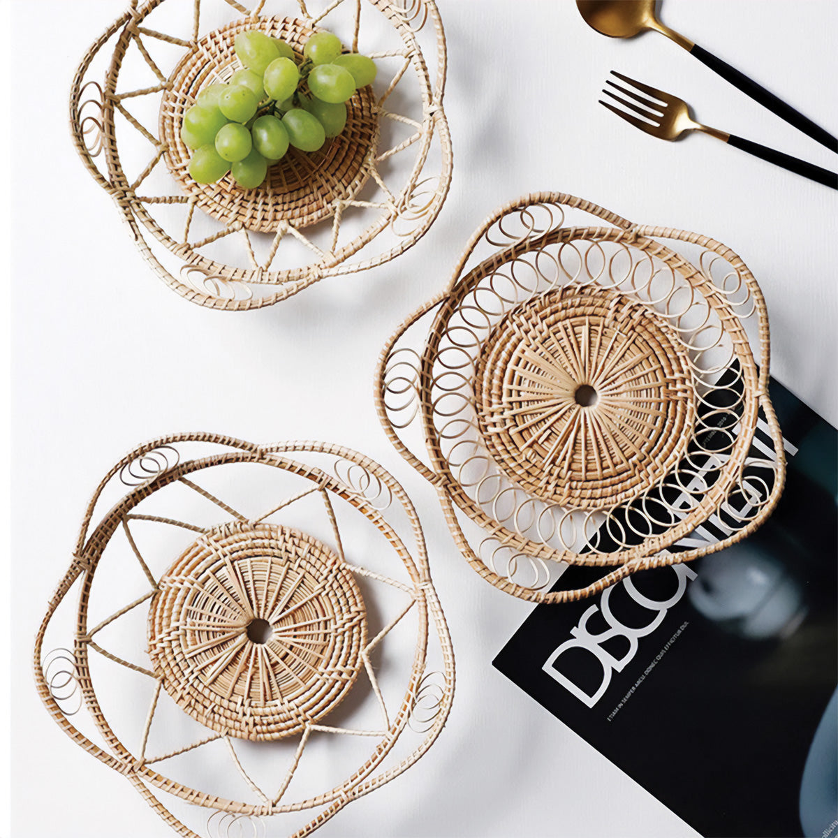 Artisan Natural Woven Trays| Elegant Handmade Storage Solutions