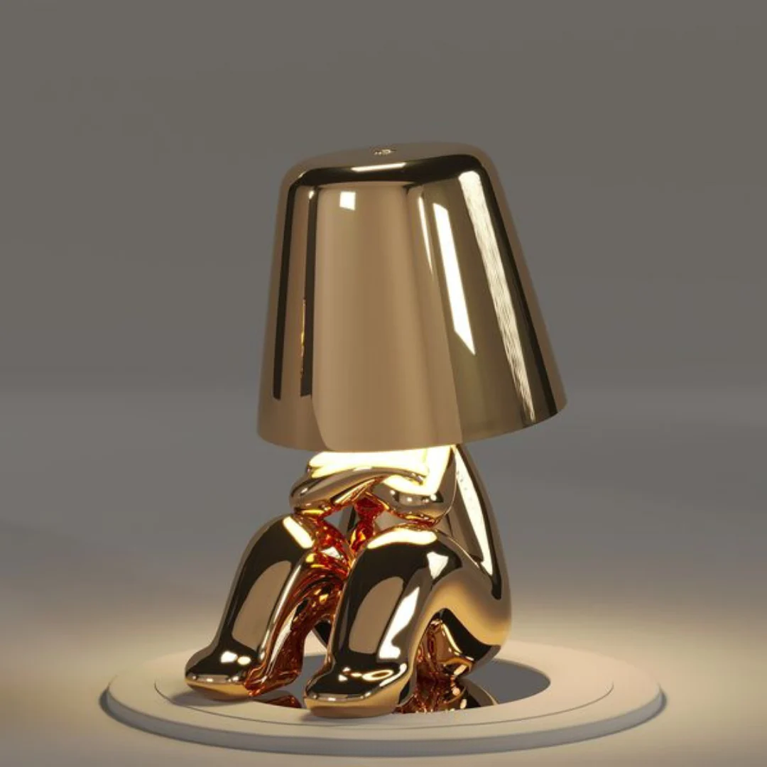 Golden USB Rechargeable Table Lamps | Dimmable Resin Lamps