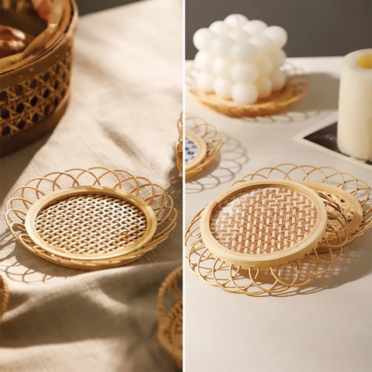 Bamboo Coaster Set | Modern, High-Quality Drink Mats