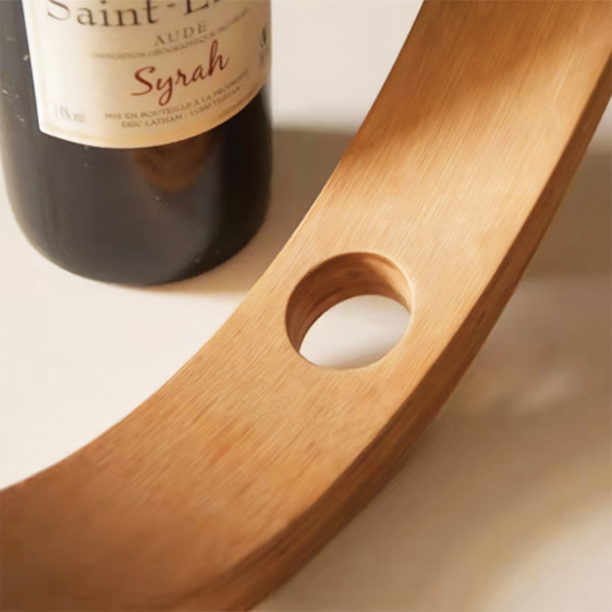 Stylish Floating Bamboo Wine Rack | Modern Wine Display Solution