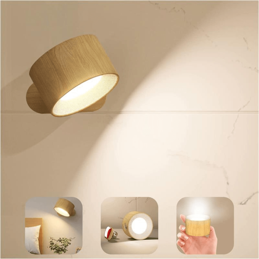 360° Wireless Rechargeable Wall Light | Versatile LED Lighting Solution