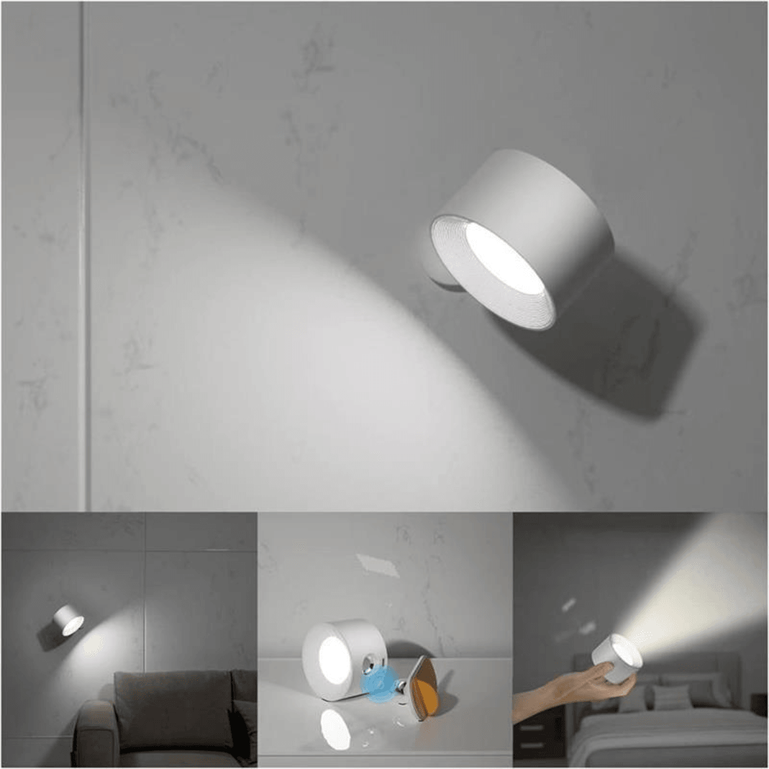 360° Wireless Rechargeable Wall Light | Versatile LED Lighting Solution