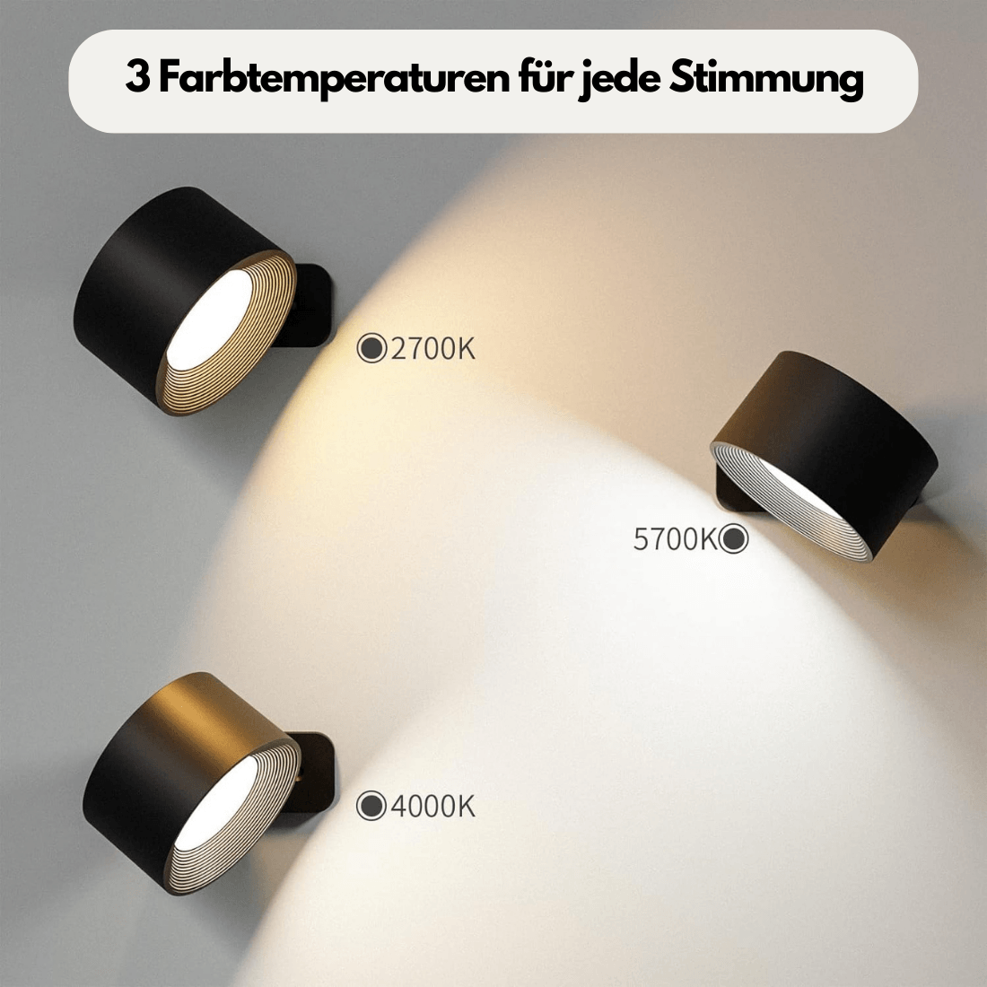 360° Wireless Rechargeable Wall Light | Versatile LED Lighting Solution