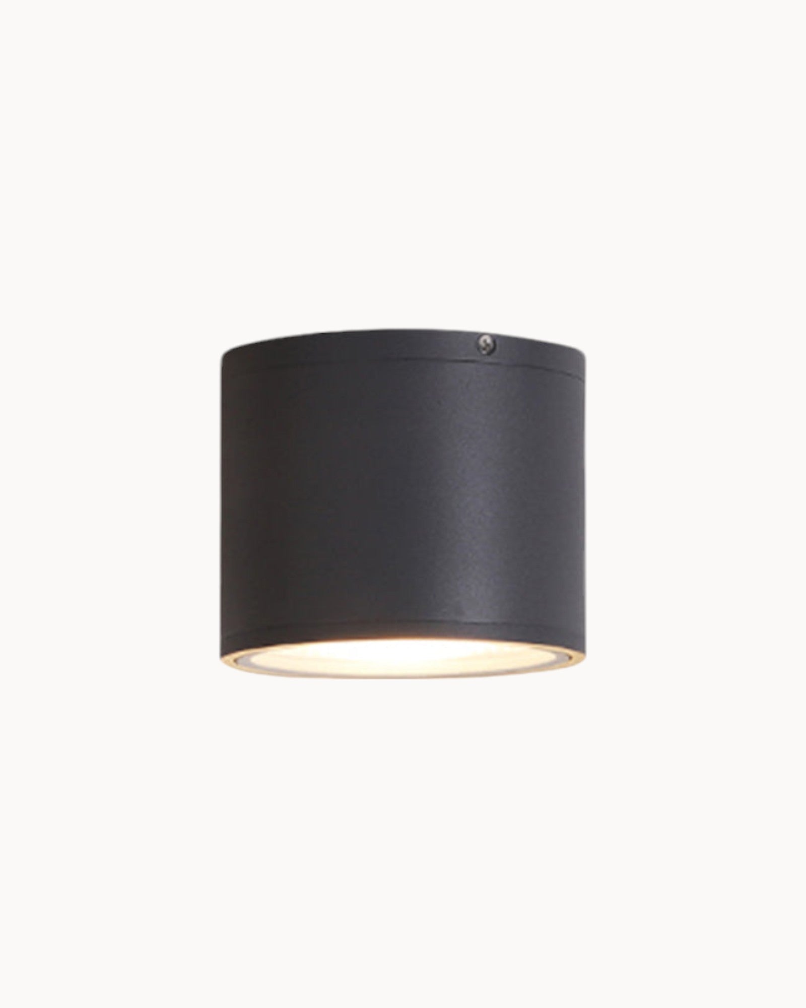 Aura Light LED Wall Lamp - Round Large and Small Black Metal - For Living Room & Hallway