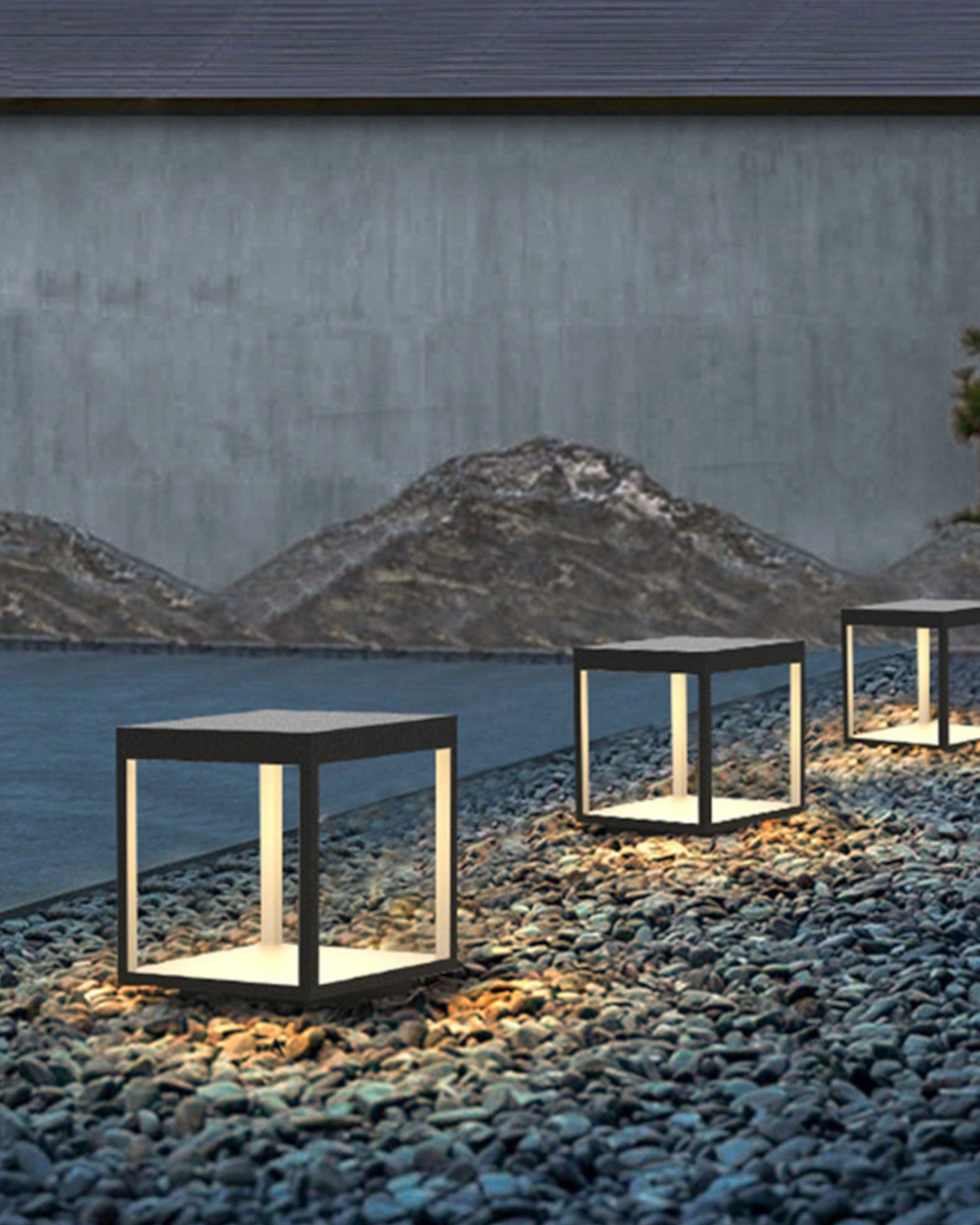 LED Outdoor Lamp - Modern Design - Black Square - Metal - Warm White - IP65