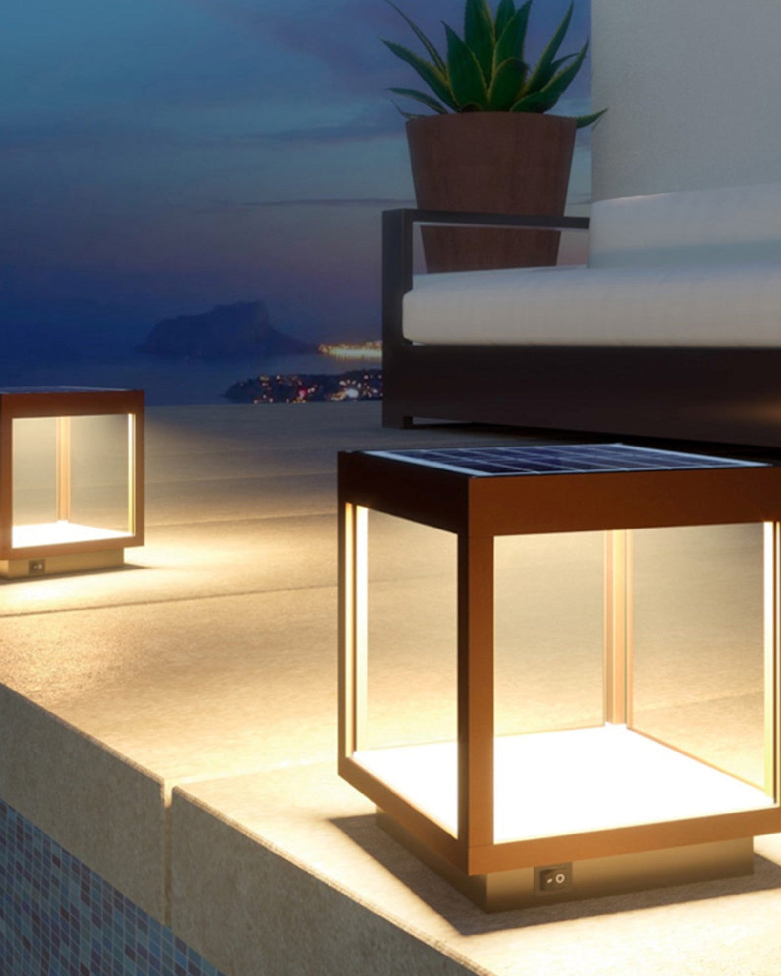 LED Outdoor Lamp - Modern Design - Black Square - Metal - Warm White - IP65