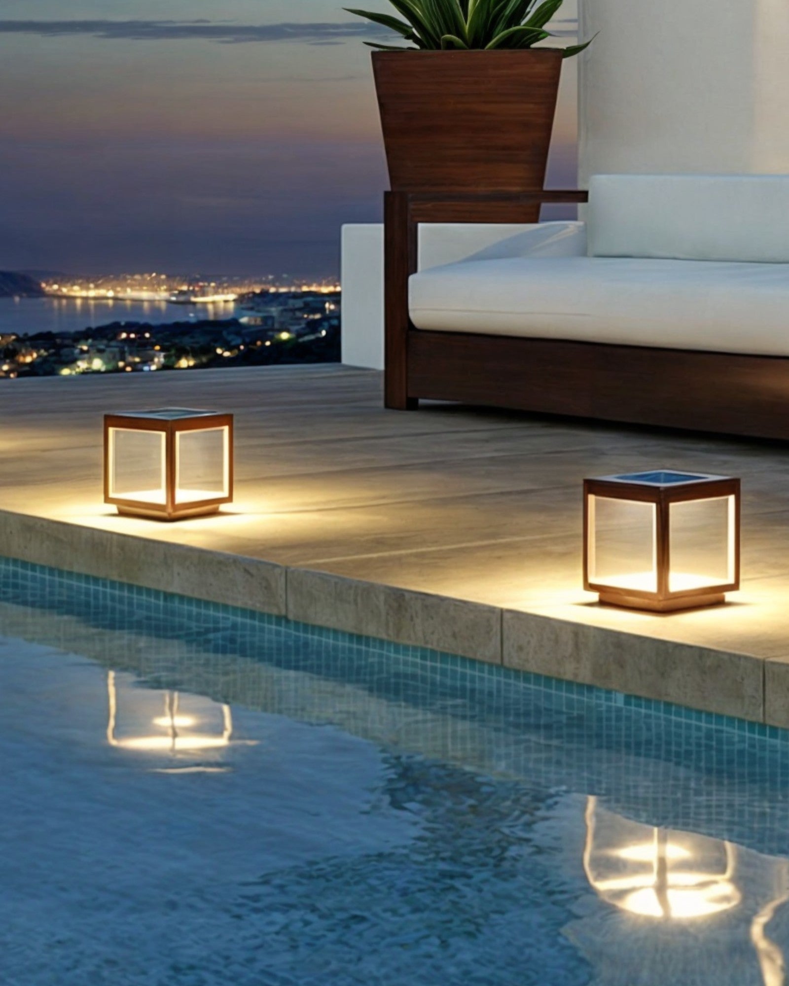 LED Outdoor Lamp - Modern Design - Black Square - Metal - Warm White - IP65