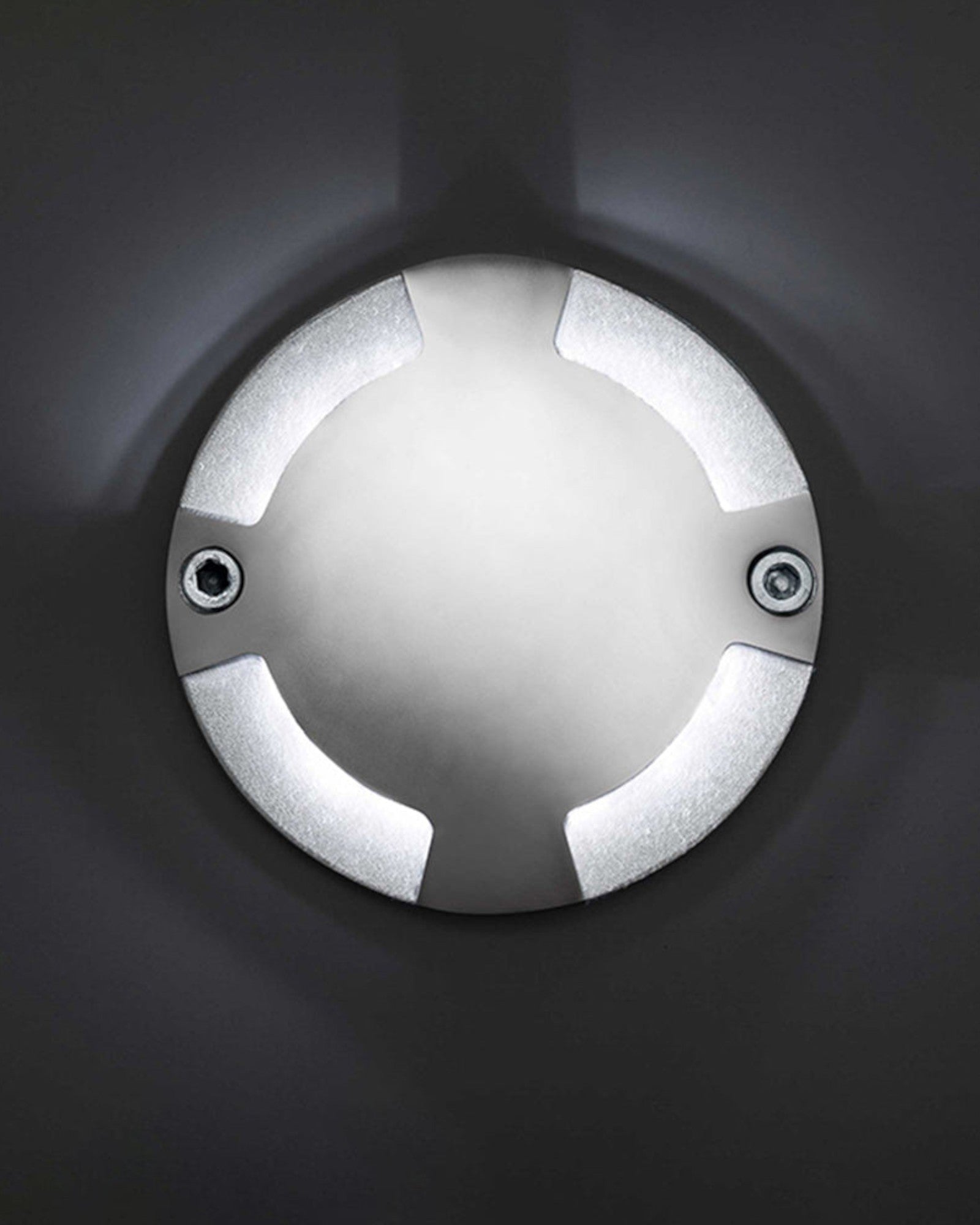 Noir Glow - Modern Round Outdoor Light - Black Metal - IP65 - Cool White Light for Hall and Staircase