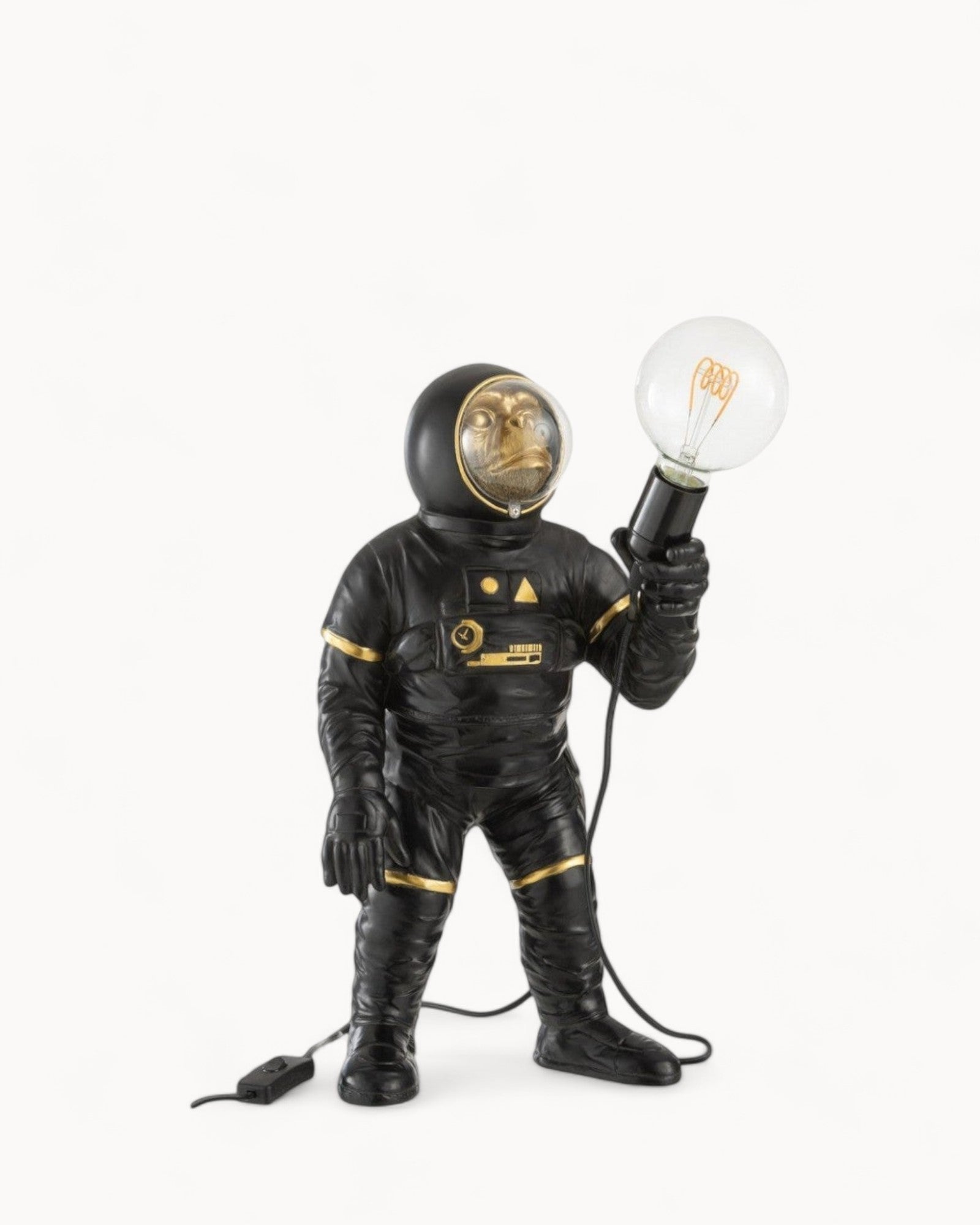 J-Line Astronaut Table Lamp - Polyester - black/gold