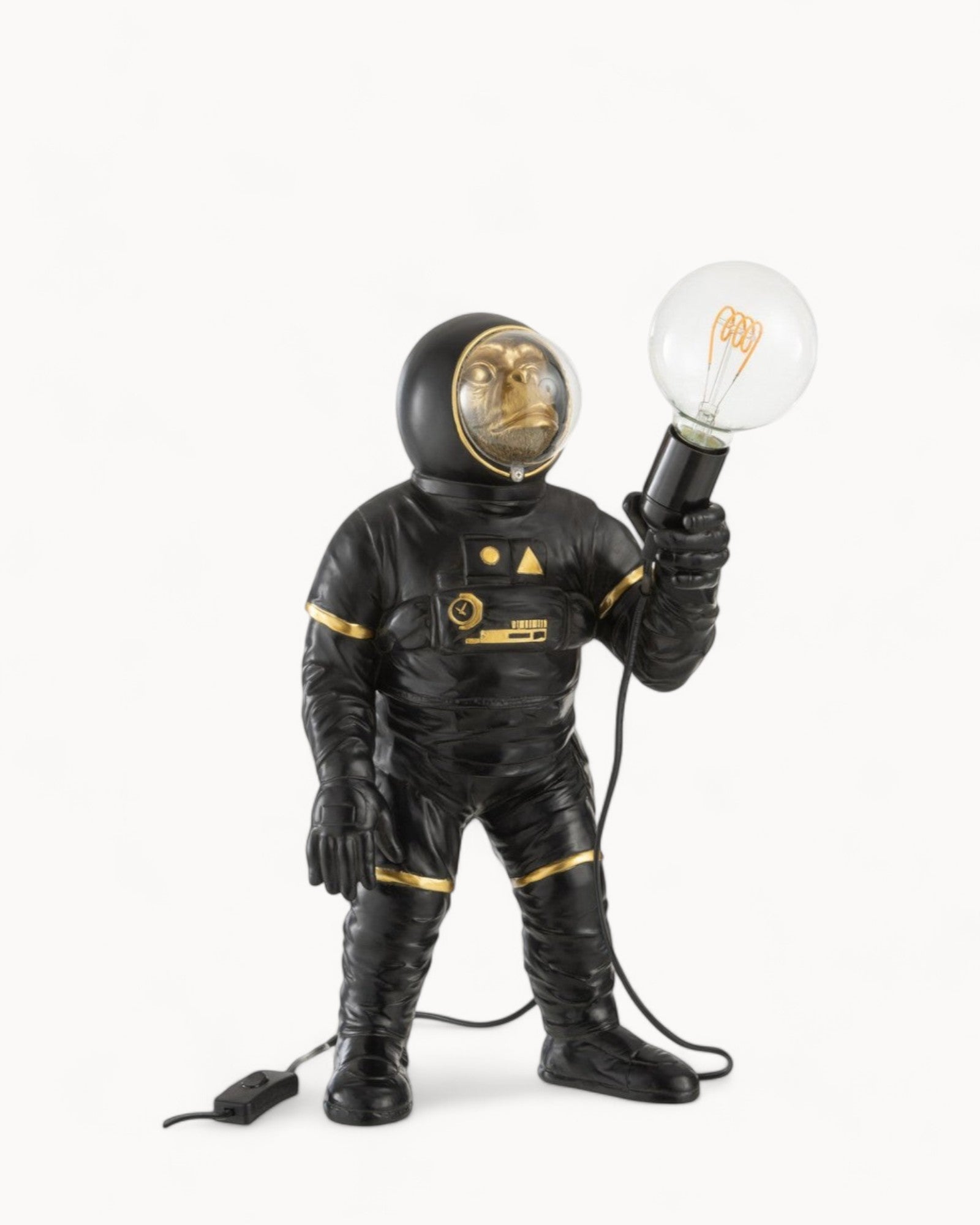 J-Line Astronaut Table Lamp - Polyester - black/gold