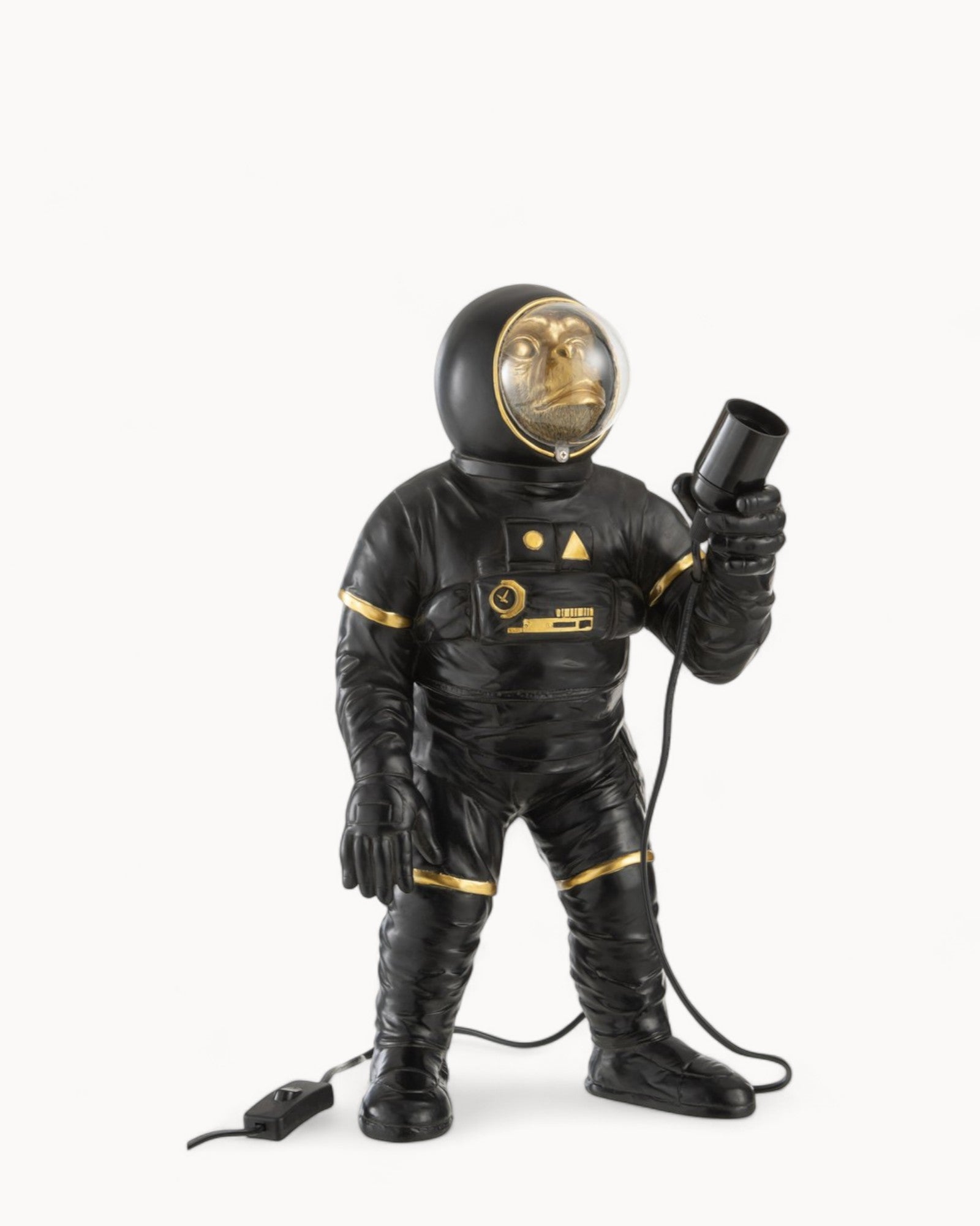 J-Line Astronaut Table Lamp - Polyester - black/gold