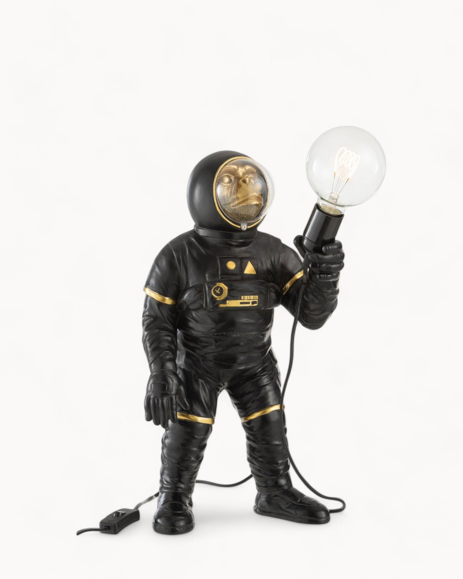 J-Line Astronaut Table Lamp - Polyester - black/gold