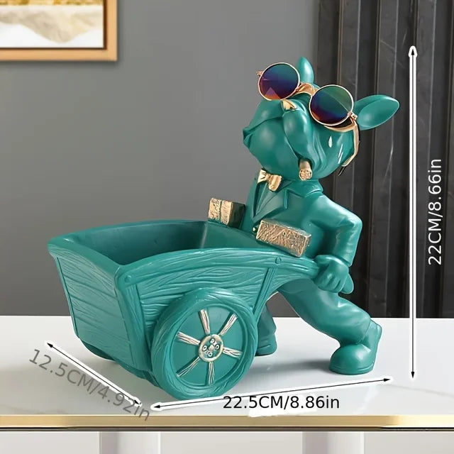 Carting Canine - Wheelbarrow Dog Statue