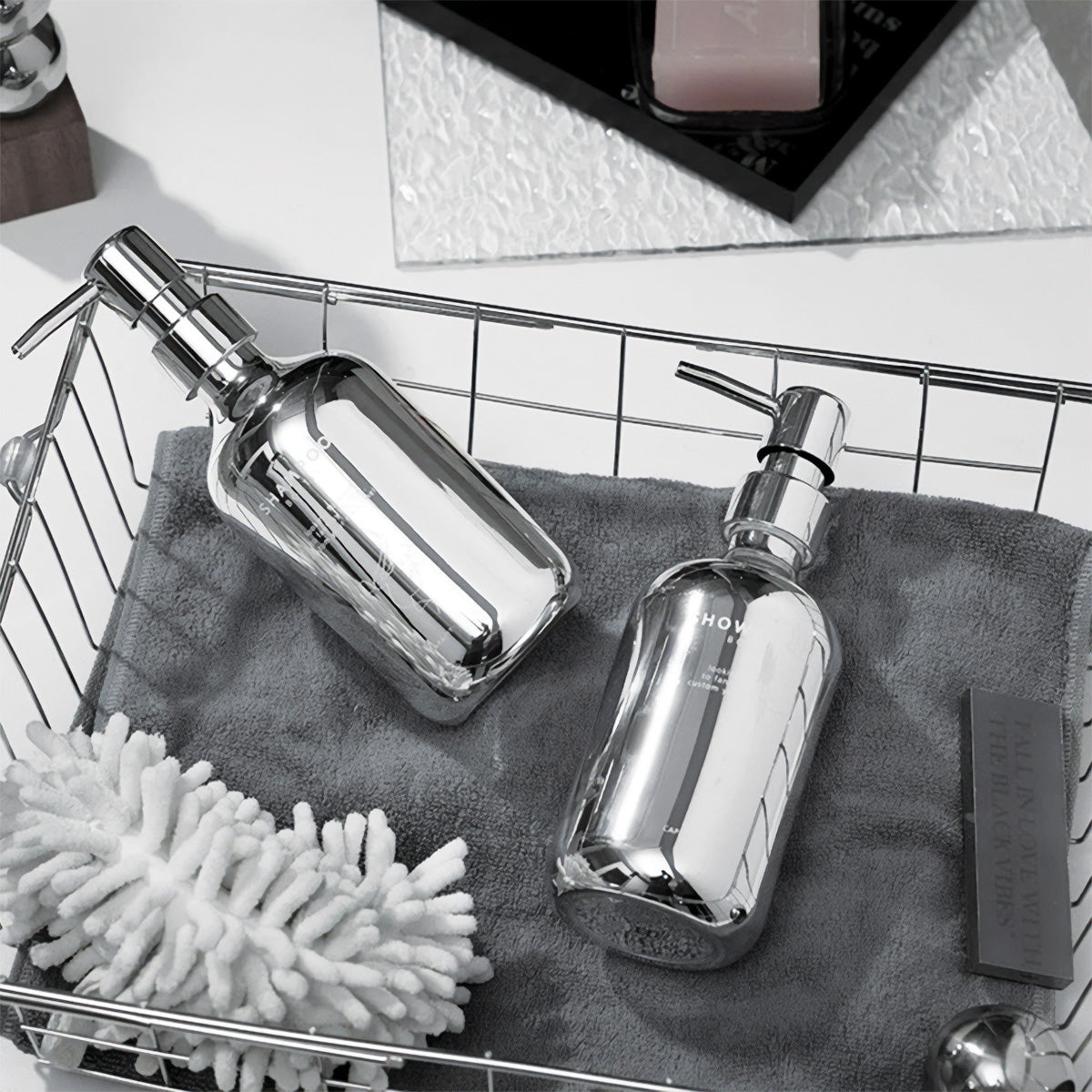 Chrome Soap Pump Set | Modern Design, Stylish Bathroom Accessory