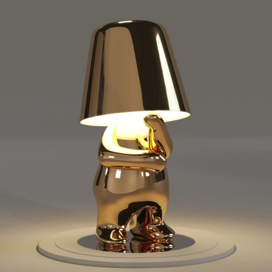 Golden USB Rechargeable Table Lamps | Dimmable Resin Lamps