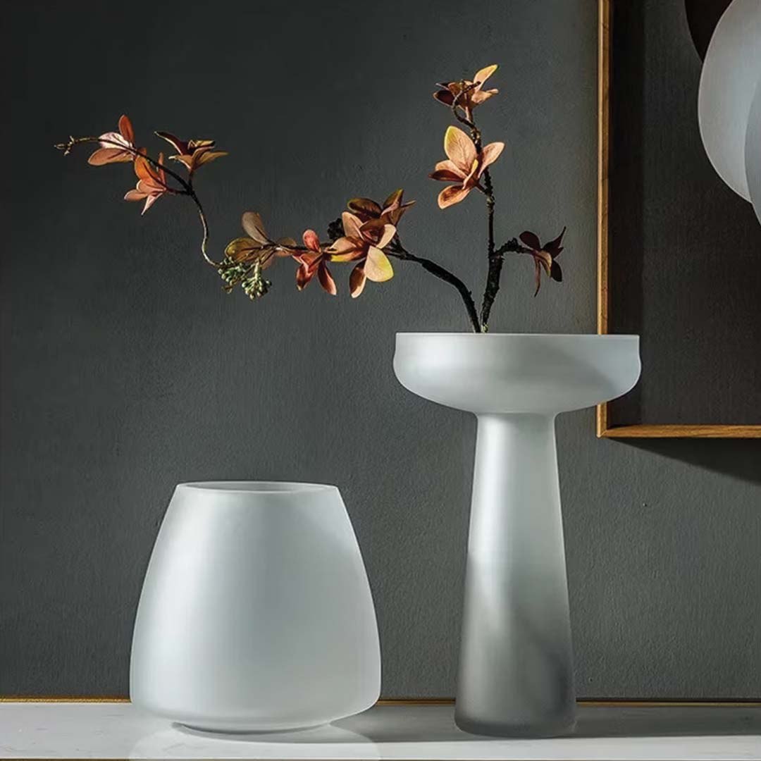 Sophisticated Milk Glass Vase | Perfect for Modern Interiors, Unique Glass Accent