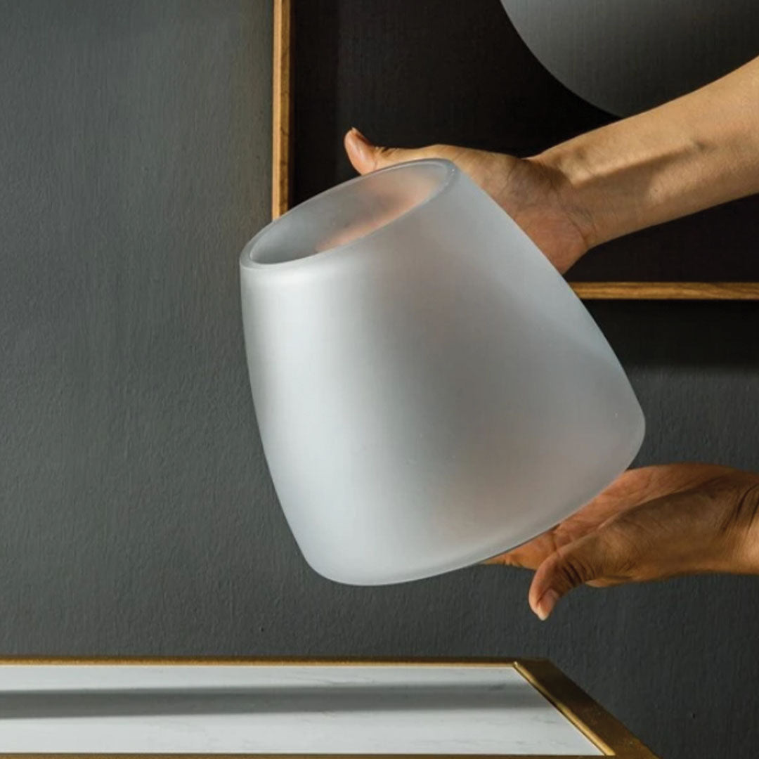 Sophisticated Milk Glass Vase | Perfect for Modern Interiors, Unique Glass Accent