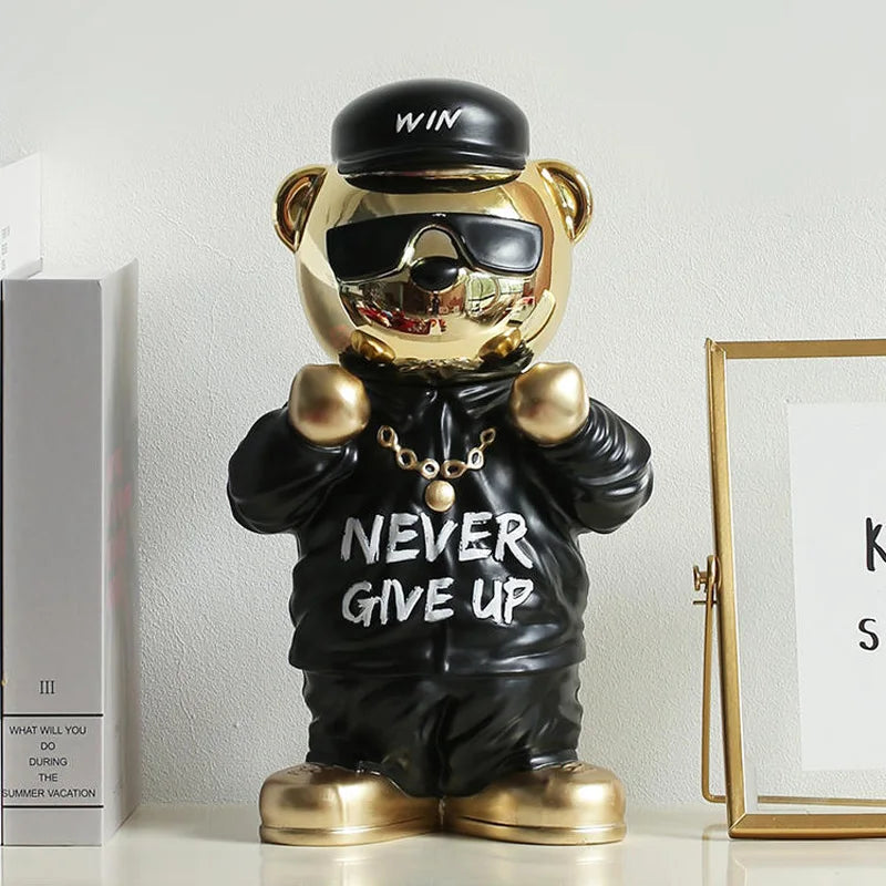 ProsperPaws - Rich Golden Bear Statue