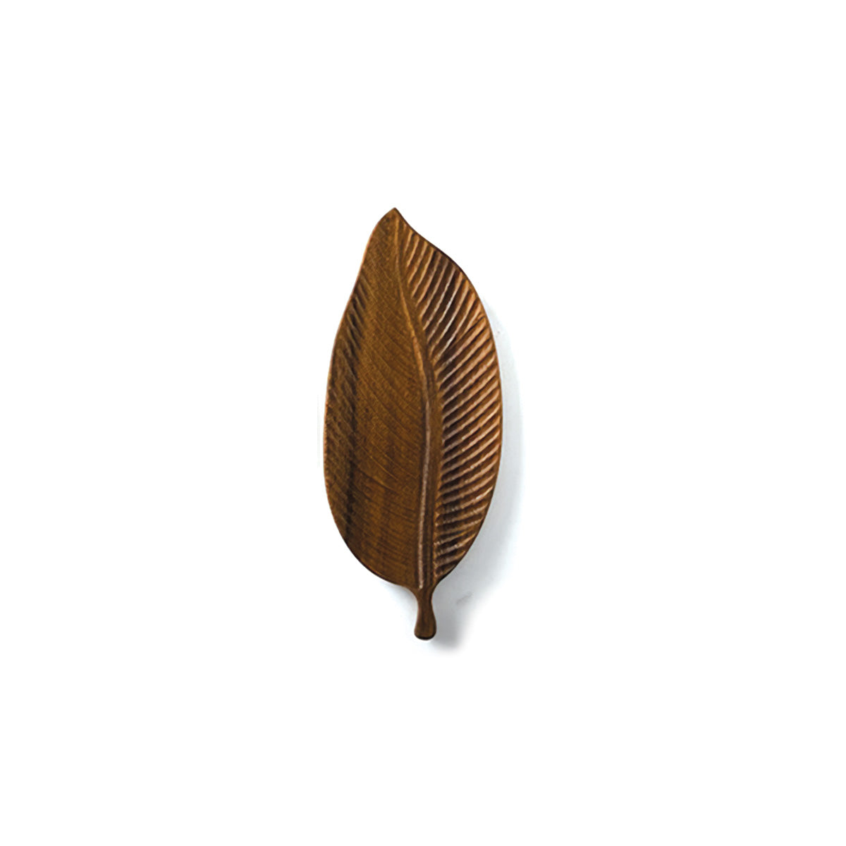 Dark Walnut Tray with Leaf Design | Elegant Wood Serving Tray