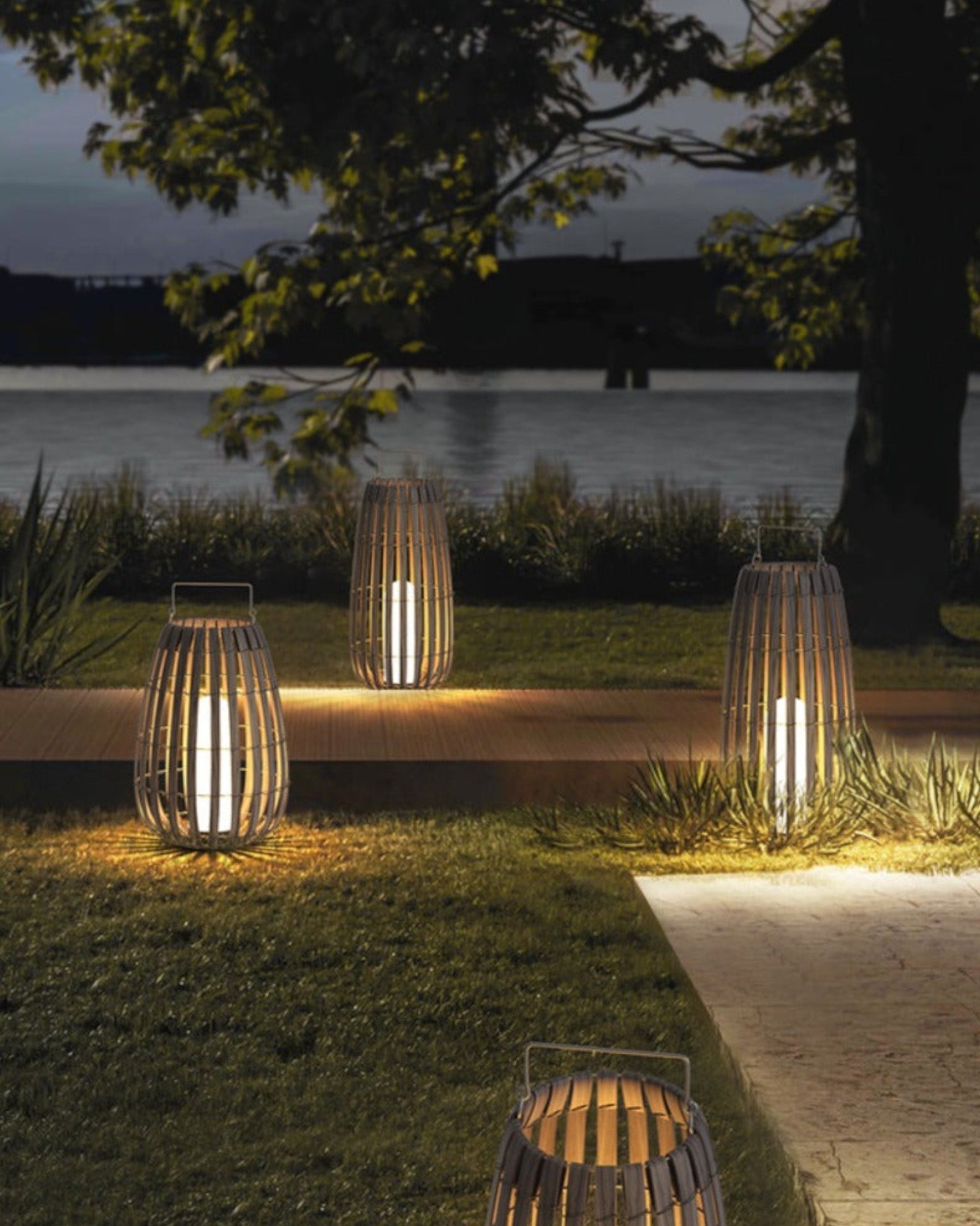 Lumina Edge LED Outdoor Light - Metal Gray/Brown - Warm White for Garden/Balcony