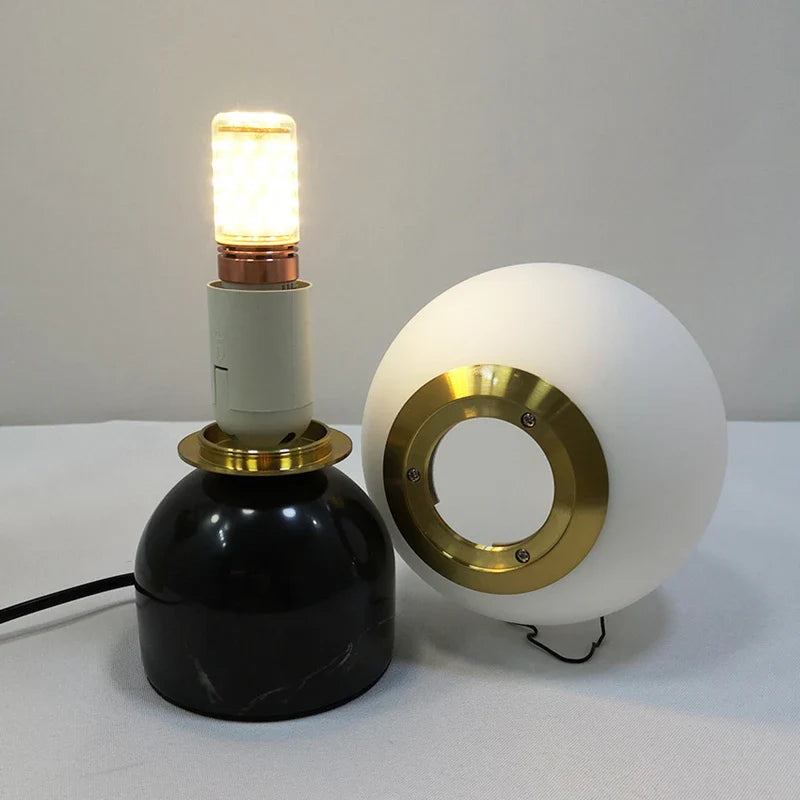 MarbleLustre | Marble Round Glass Lamp