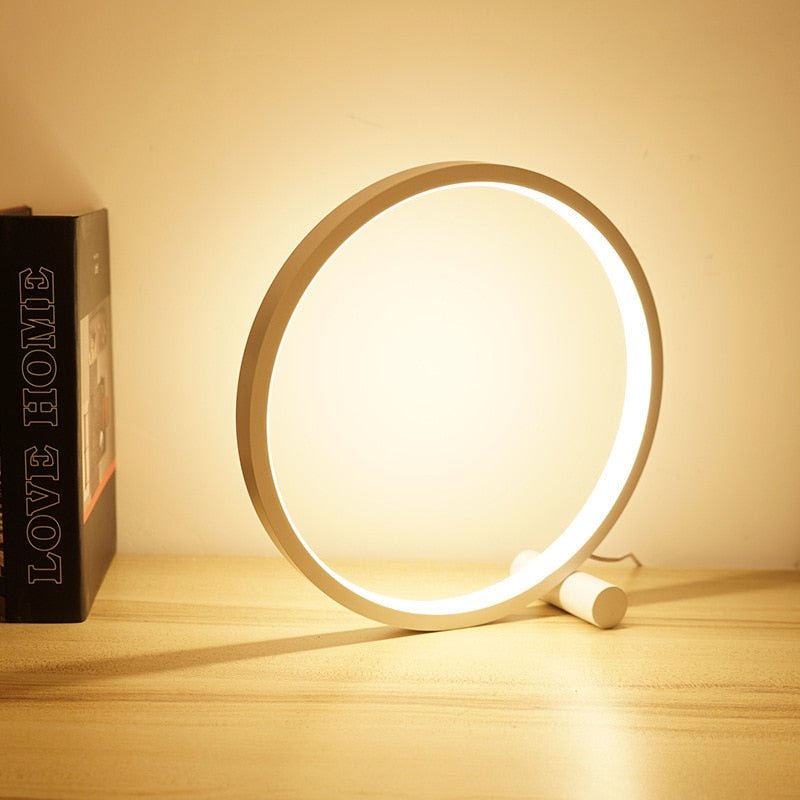 Modern Halo LED Bedside Lamp | Dimmable Minimalist Design