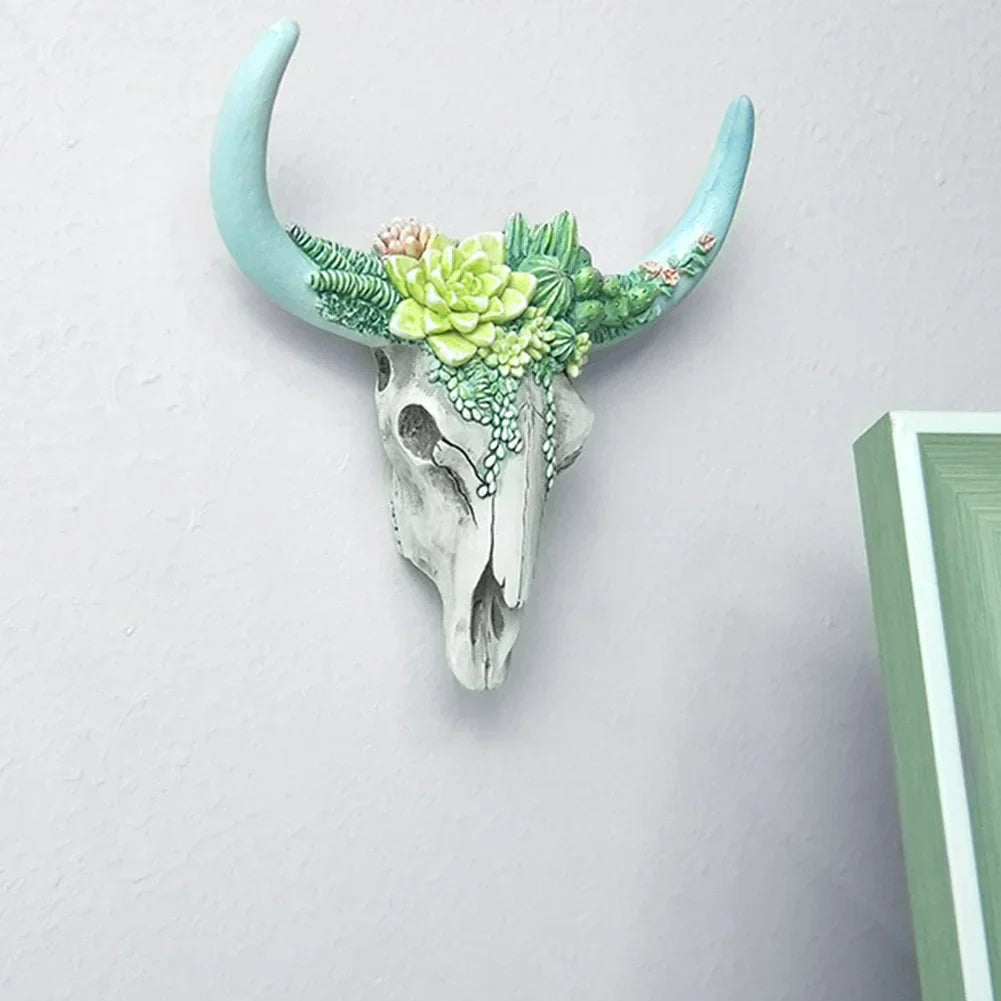 BohemianBliss - Rustic Cow Skull Wall Decor