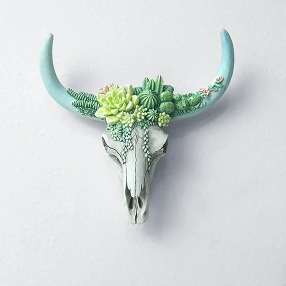 BohemianBliss - Rustic Cow Skull Wall Decor