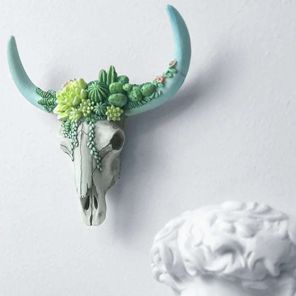 BohemianBliss - Rustic Cow Skull Wall Decor