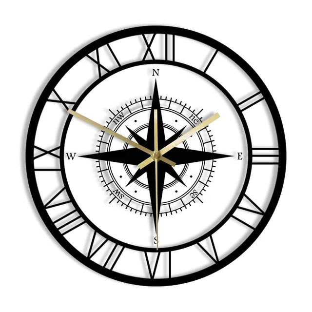 Directional Chart - Nautical Compass Wall Clock