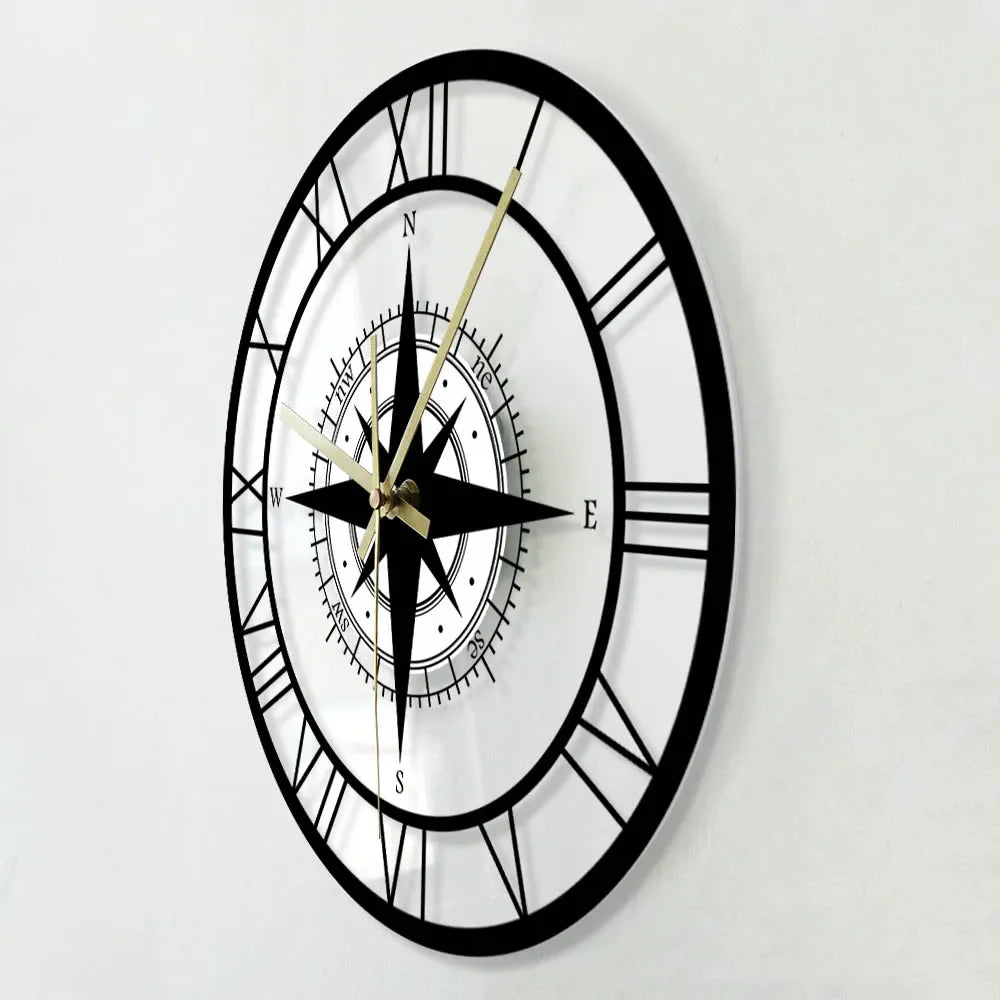 Directional Chart - Nautical Compass Wall Clock