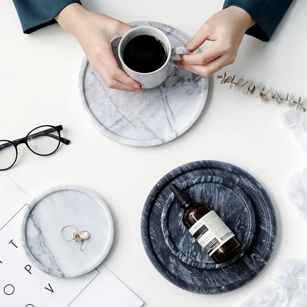 Round Marble Tray | Premium Quality for Sophisticated Table Settings