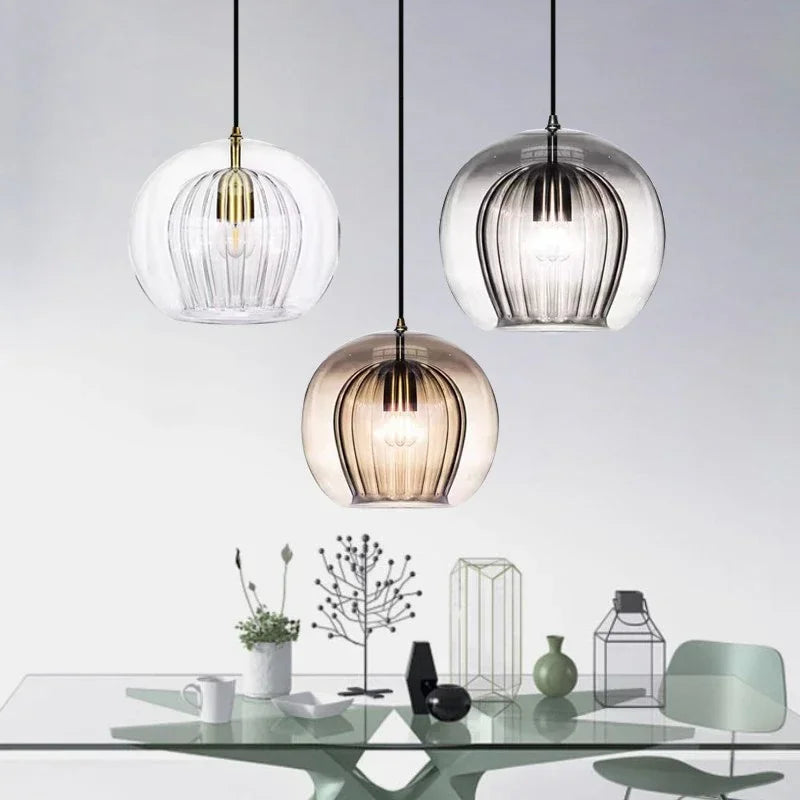 TimberGlow - Modern Glass Pendant Light