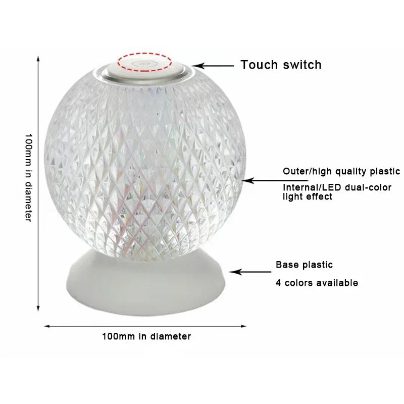 FlexiLuxe - Modern Wireless Crystal Table Lamp